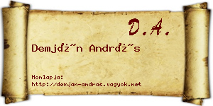 Demján András névjegykártya